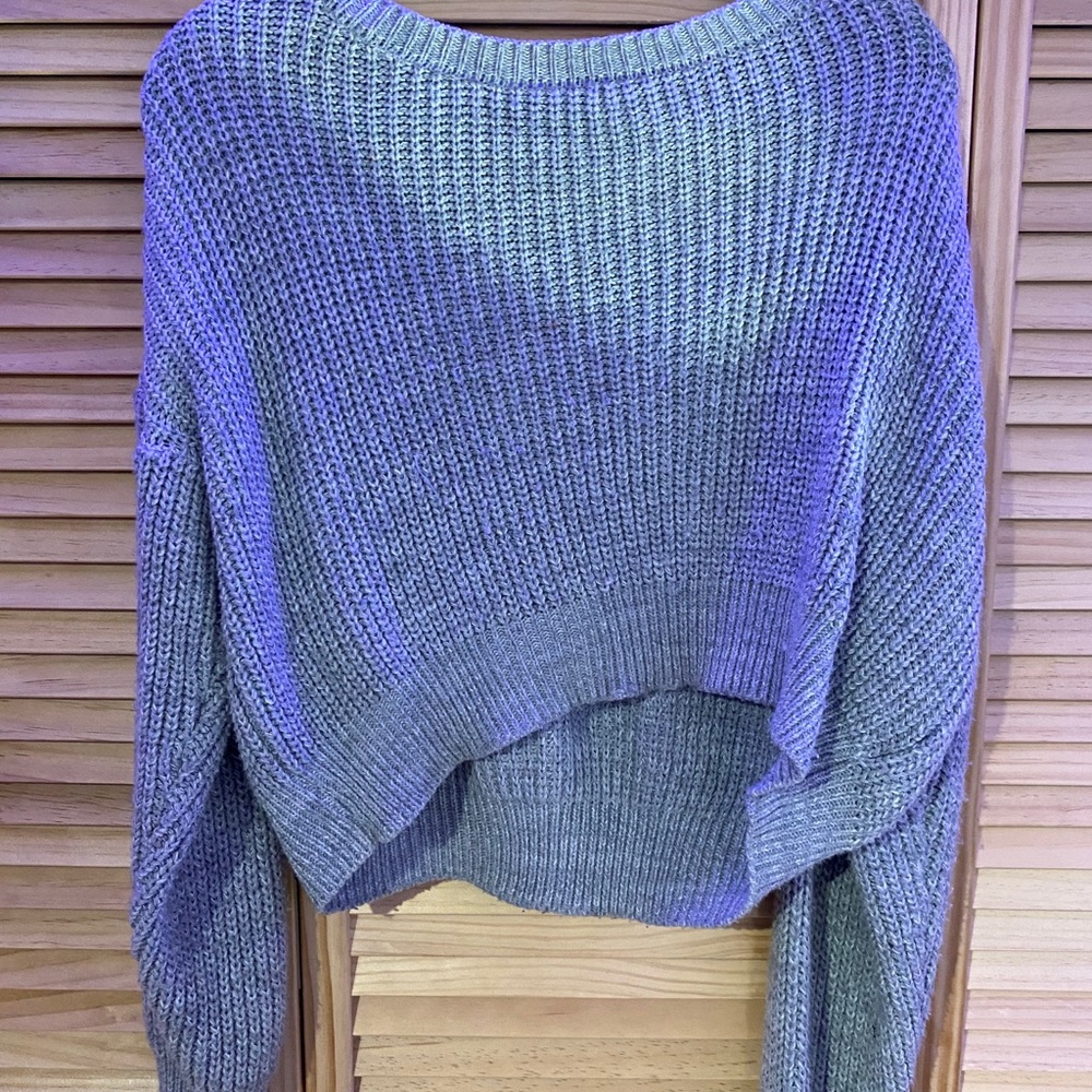 Gray cropped sweater